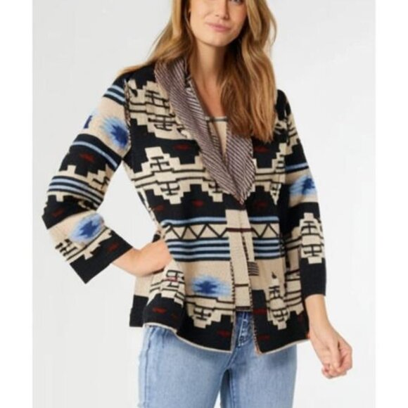 Telluride Sweaters - Telluride Clothing Company Women's Fair Isle Open Front Jacket Cardigan Medium